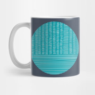 Digital Stitches Circle Turquoise Mug